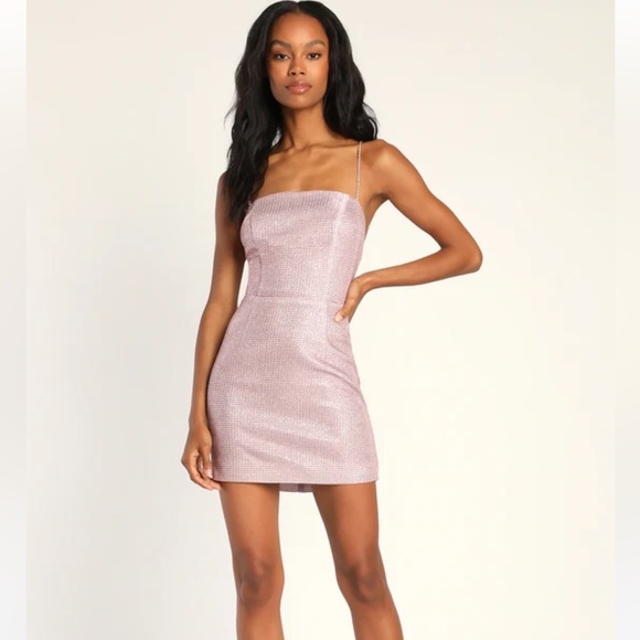 Lulus Earned Your Win Metallic Lace-Up Mini
Dress in Pink, Size Medium, NWT - Picture 17 of 17